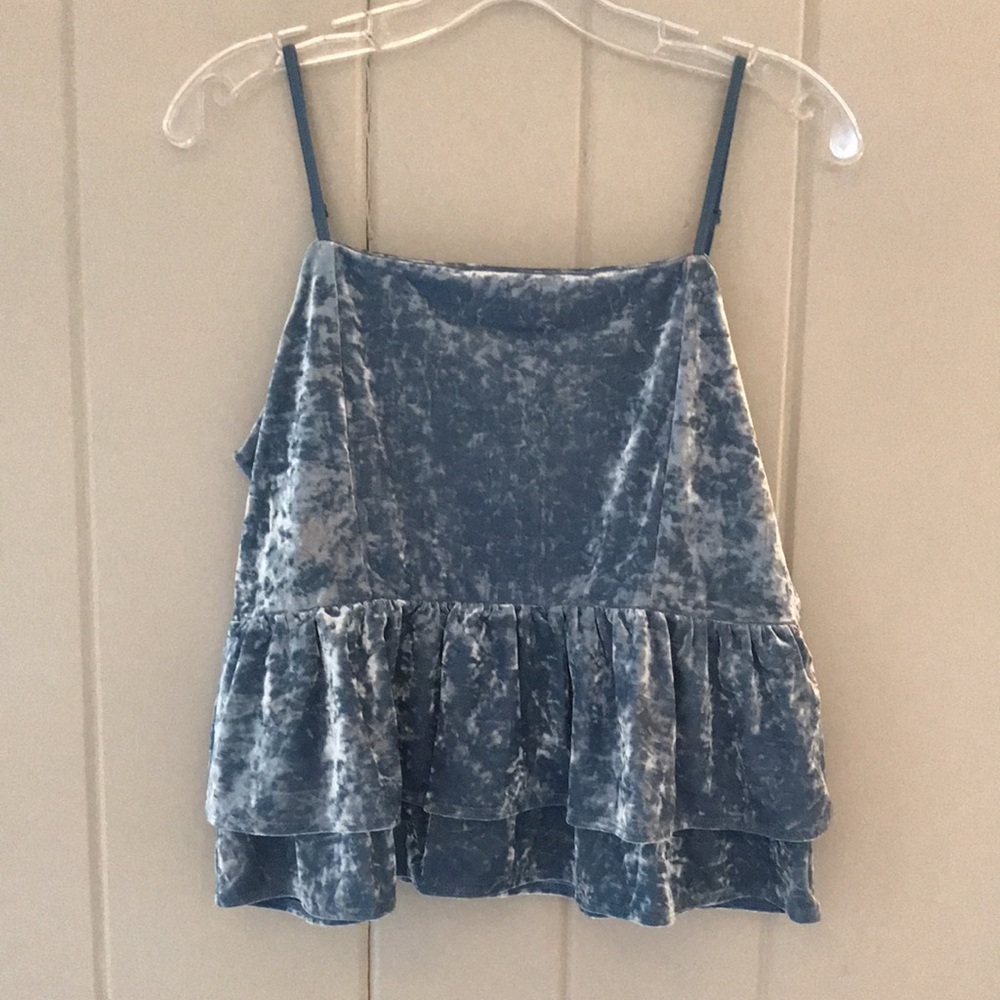 American Eagle Babydoll Crushed Velvet Top